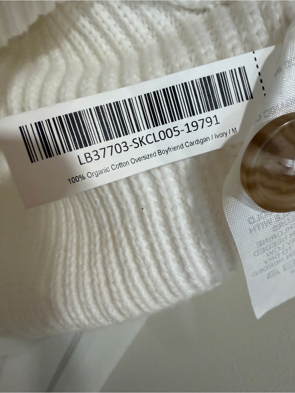 Quince Ivory Oversized Boyfriend Cardigan Size M Organic Cotton - Picture 4 of 6